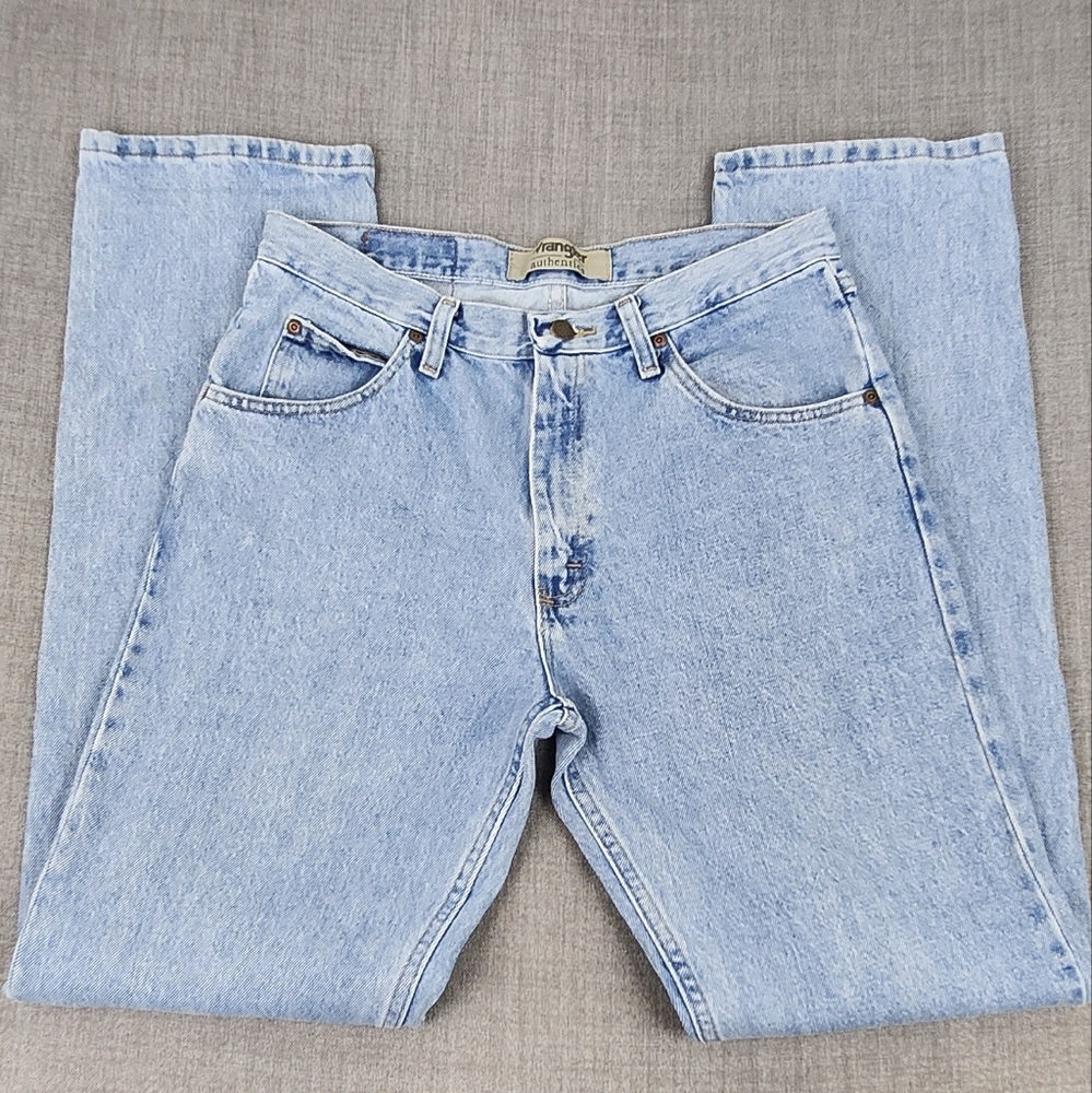 Wrangler Slim Straight 100% Cotton Light Wash Denim Jeans. 32 × 34 - Picture 2 of 5